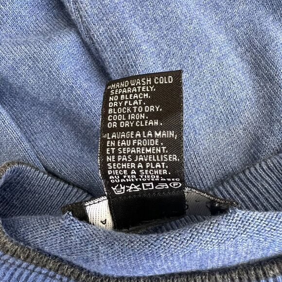 Valda By Toscano Italy Mens Viscose Crewneck Knit Sweater Medium Pullover Blue - Picture 7 of 10